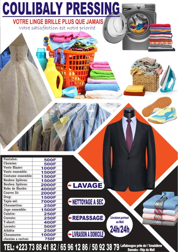 COULIBALY PRESSING " Votre Linge brille plus que jamais"